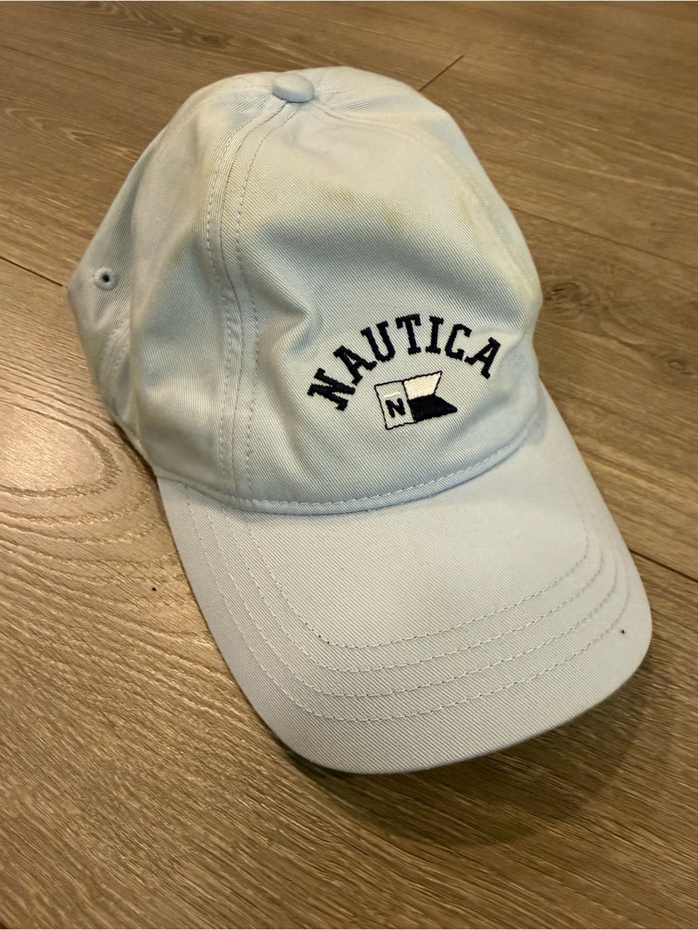 Nautica Light Blue Embroidered Flag Logo Adjustable Baseball Cap Hat OSZ